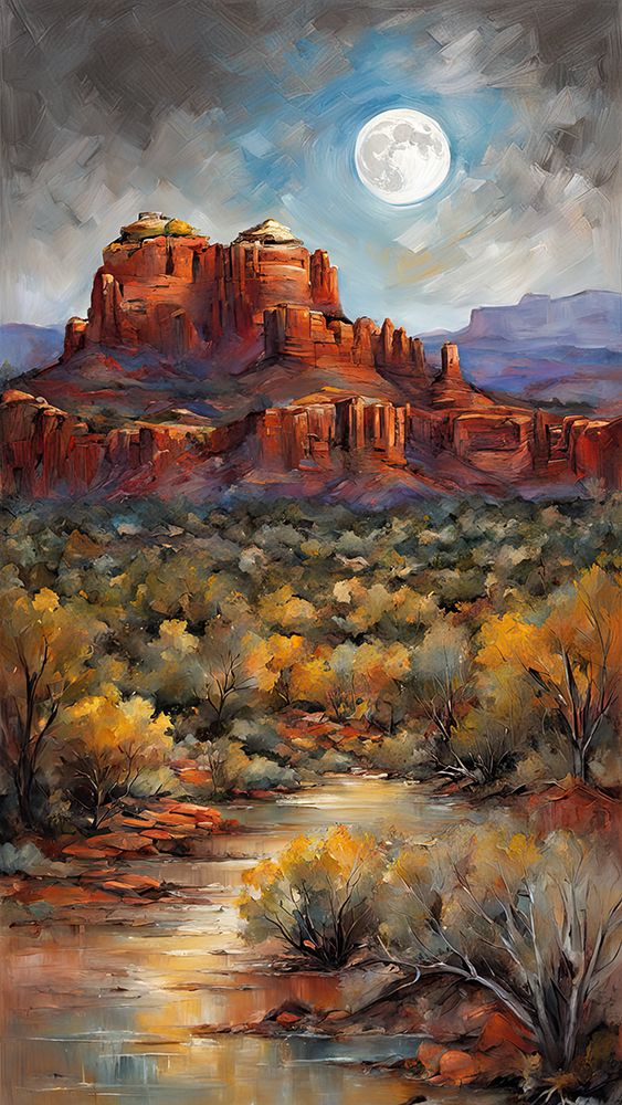 Red Rock Desert Night art print by Ronald Bolokofsky for $57.95 CAD
