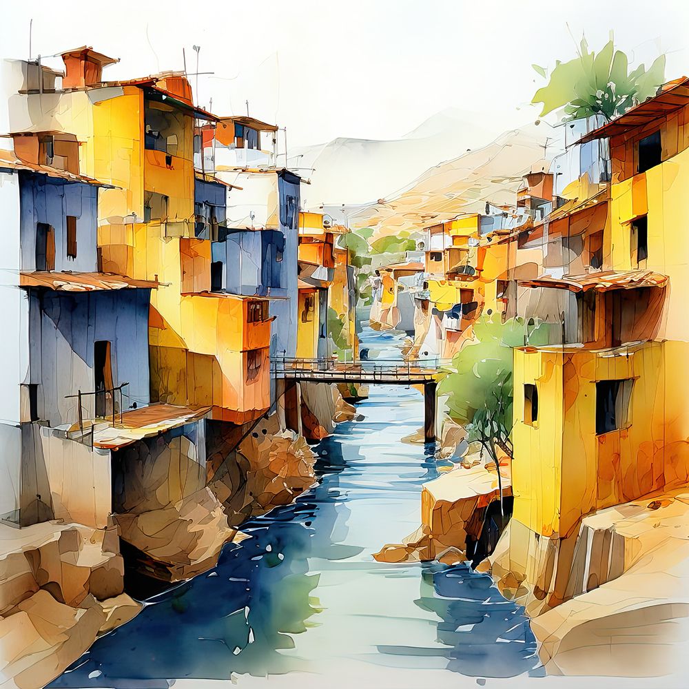 River Of Houses art print by Ronald Bolokofsky for $57.95 CAD