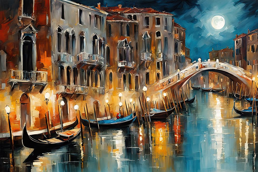 Serene Night In Venice art print by Ronald Bolokofsky for $57.95 CAD