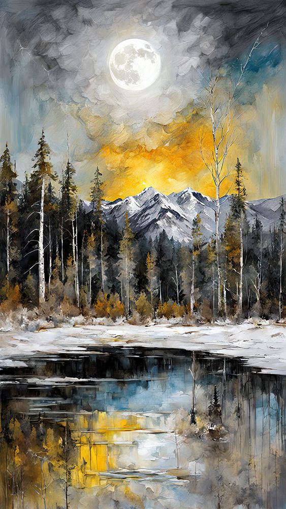 Serene Snowy Mountains art print by Ronald Bolokofsky for $57.95 CAD