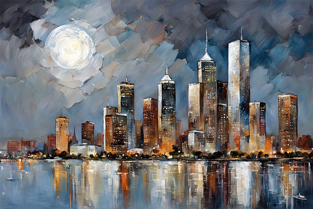 Skyline Illumination art print by Ronald Bolokofsky for $57.95 CAD