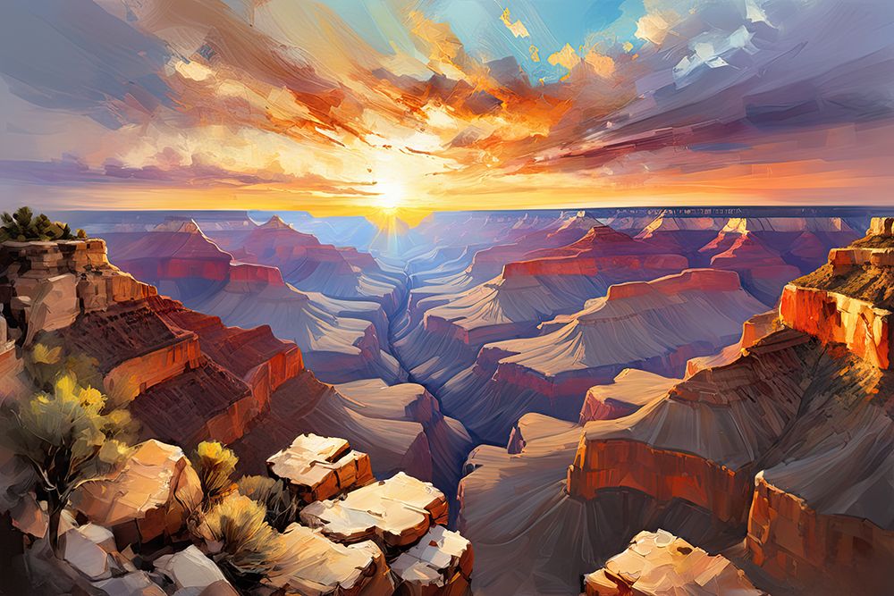 Sunset In Canyon art print by Ronald Bolokofsky for $57.95 CAD