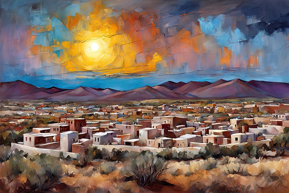 Sunset In Desert Town art print by Ronald Bolokofsky for $57.95 CAD