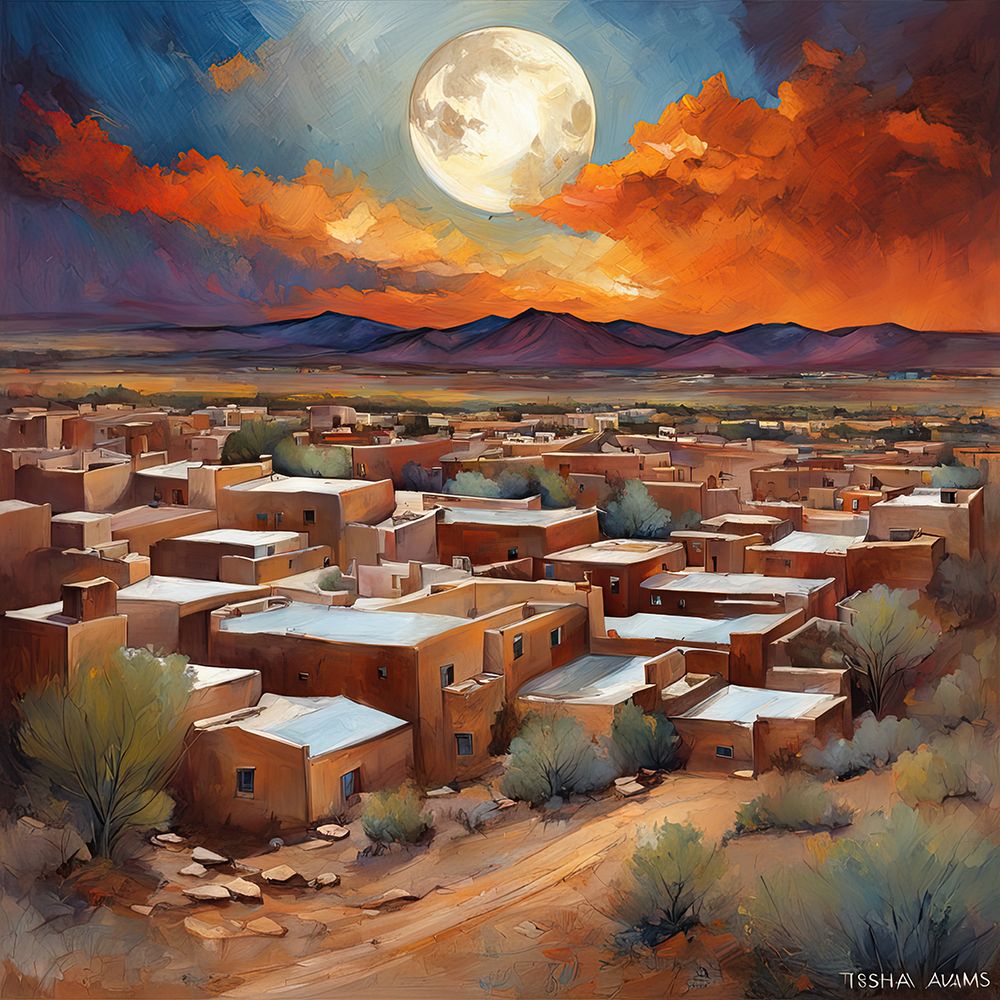 Sunset Over Desert Town art print by Ronald Bolokofsky for $57.95 CAD