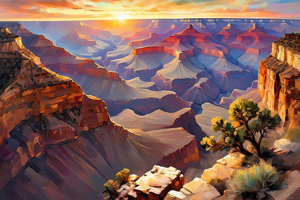 Sunset Over Grand Canyon art print by Ronald Bolokofsky for $57.95 CAD