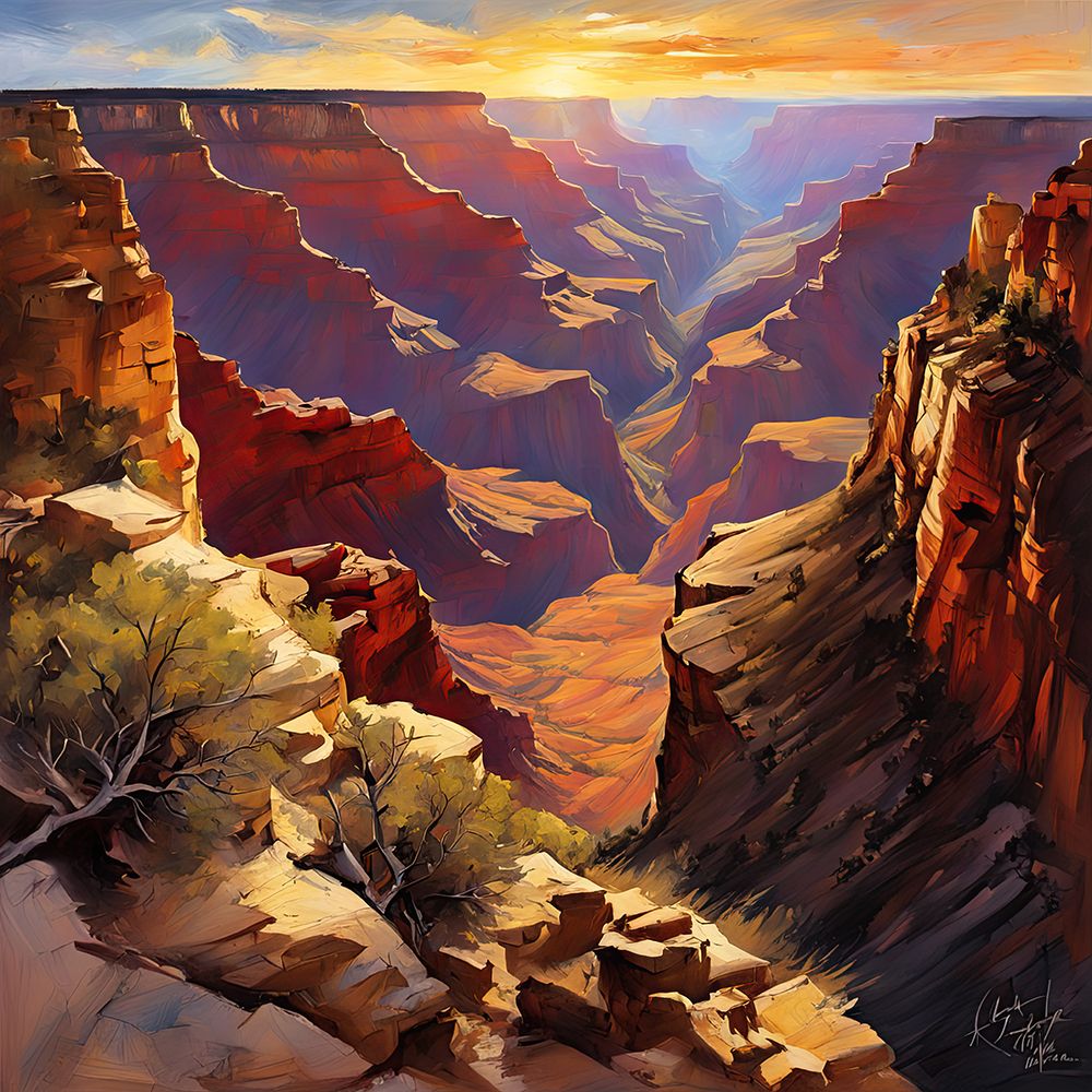 Sunset Over The Canyon art print by Ronald Bolokofsky for $57.95 CAD