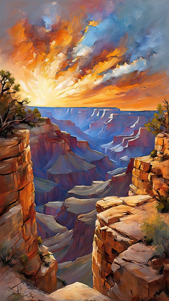Sunset Over The Grand Canyon art print by Ronald Bolokofsky for $57.95 CAD