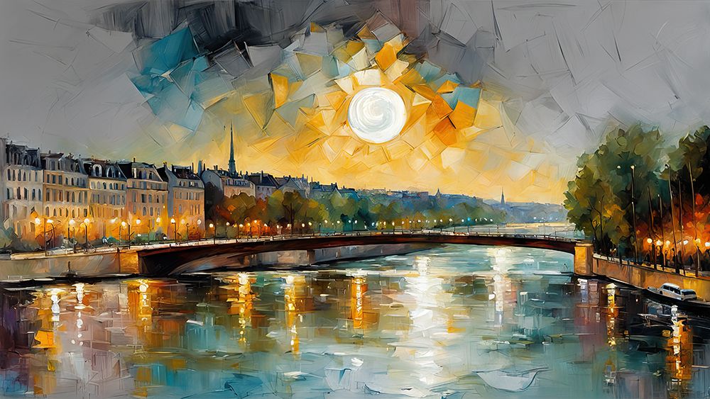 Sunset Over the Seine art print by Ronald Bolokofsky for $57.95 CAD