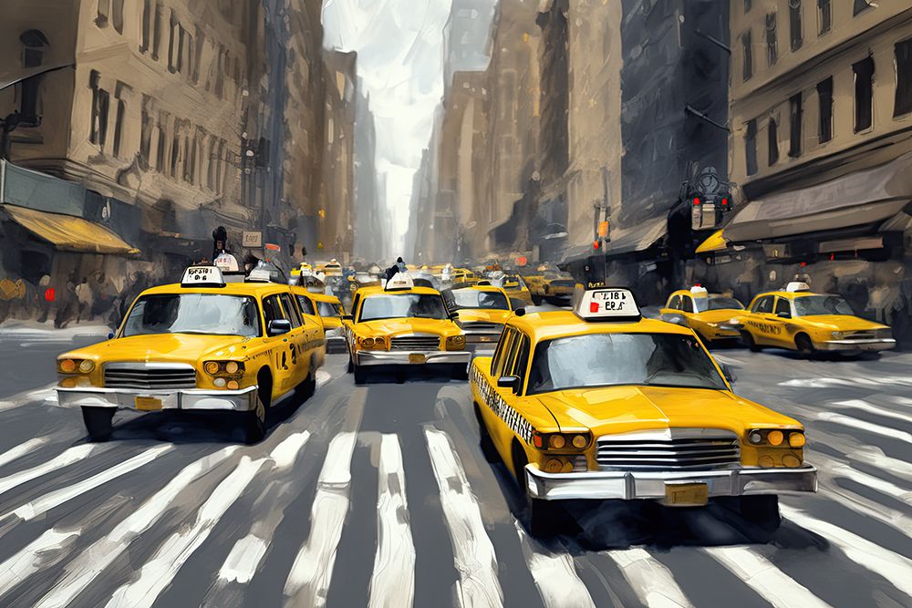 Taxi Rush Hour art print by Ronald Bolokofsky for $57.95 CAD