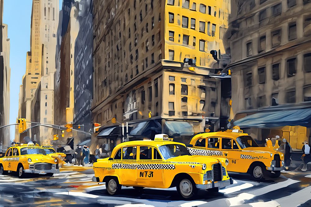 Taxi Rush art print by Ronald Bolokofsky for $57.95 CAD