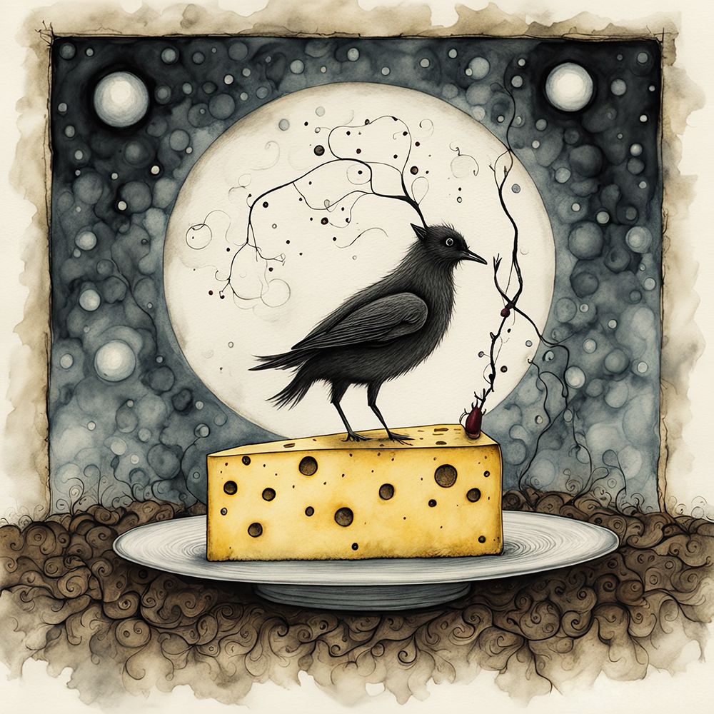The Bird And The Cheese art print by Ronald Bolokofsky for $57.95 CAD