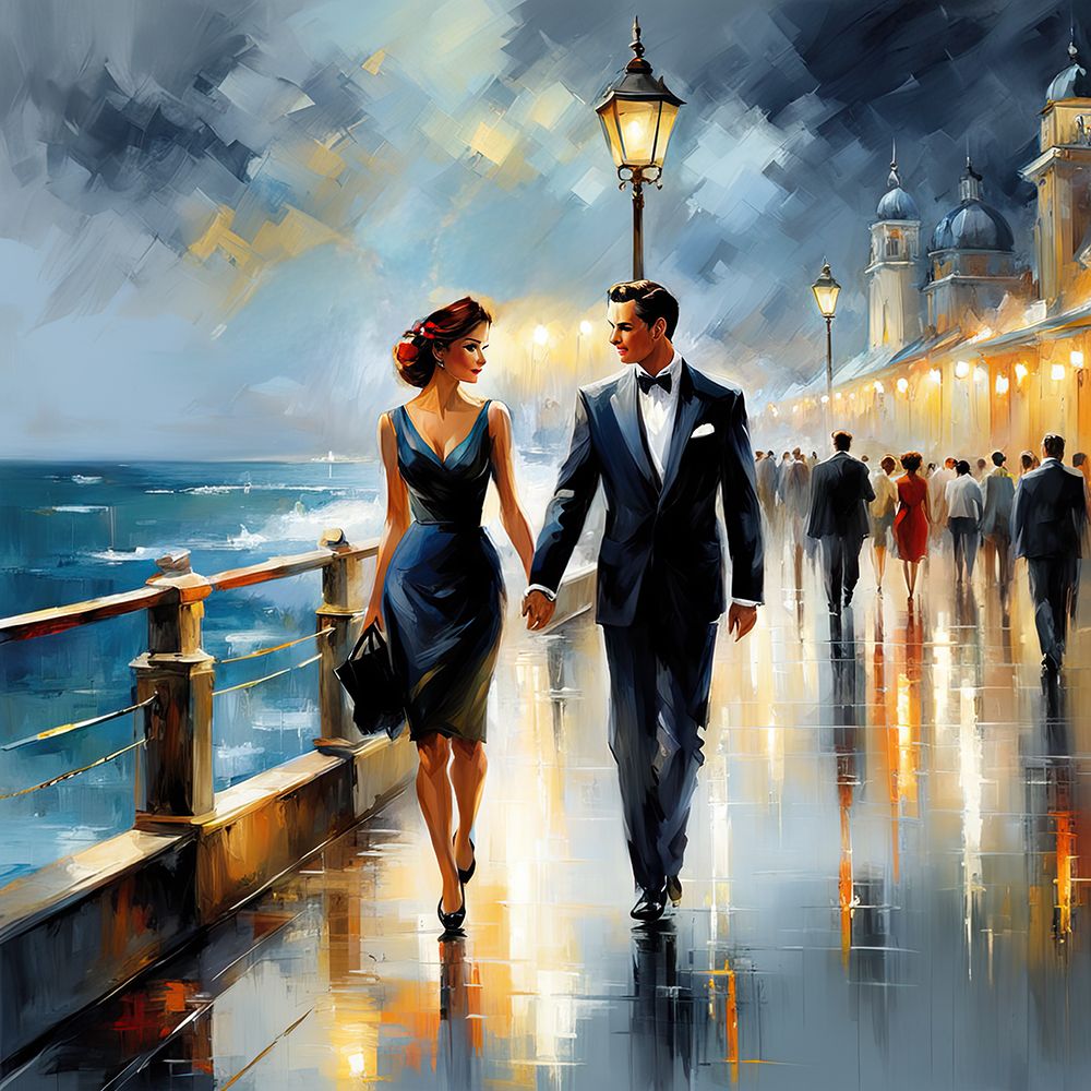 The Lovers Walk art print by Ronald Bolokofsky for $57.95 CAD