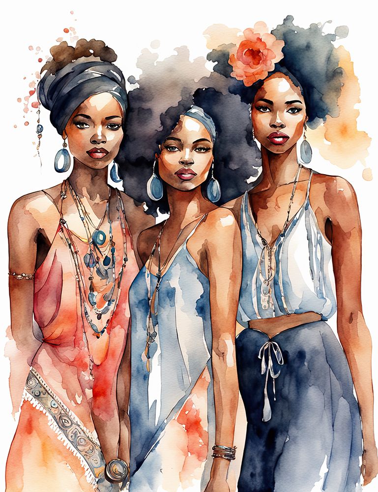 Three Afro American Women art print by Ronald Bolokofsky for $57.95 CAD
