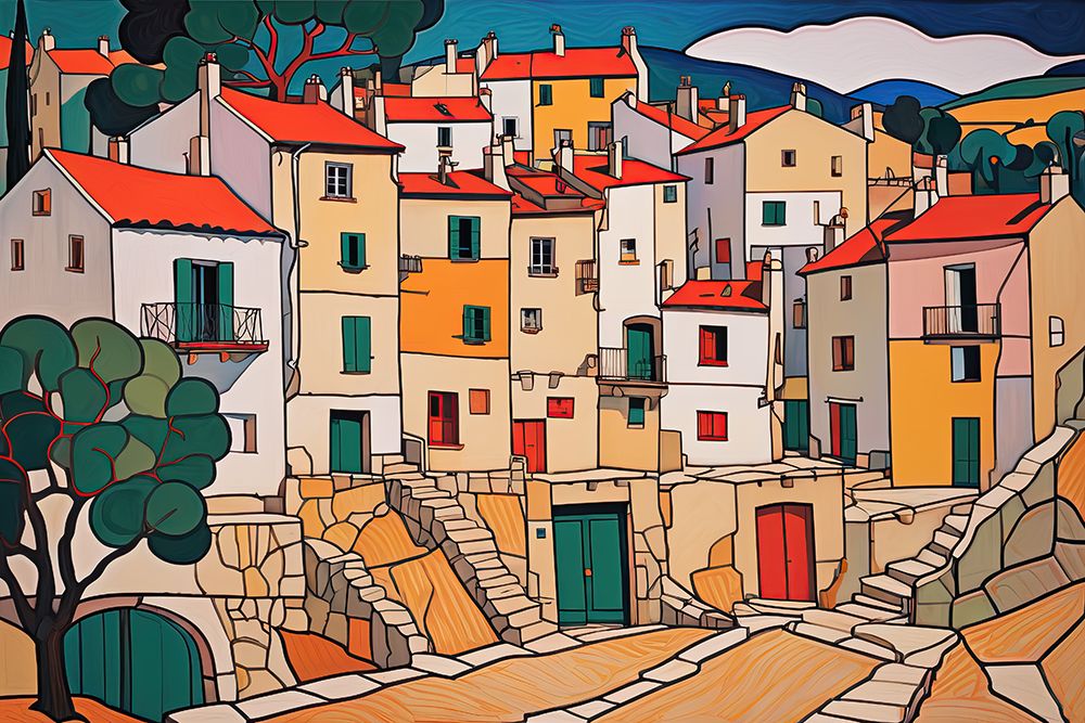 Town Of Many Colors art print by Ronald Bolokofsky for $57.95 CAD