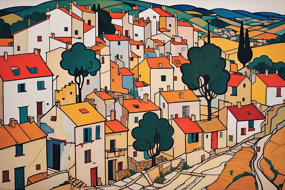 Village By The Hill art print by Ronald Bolokofsky for $57.95 CAD