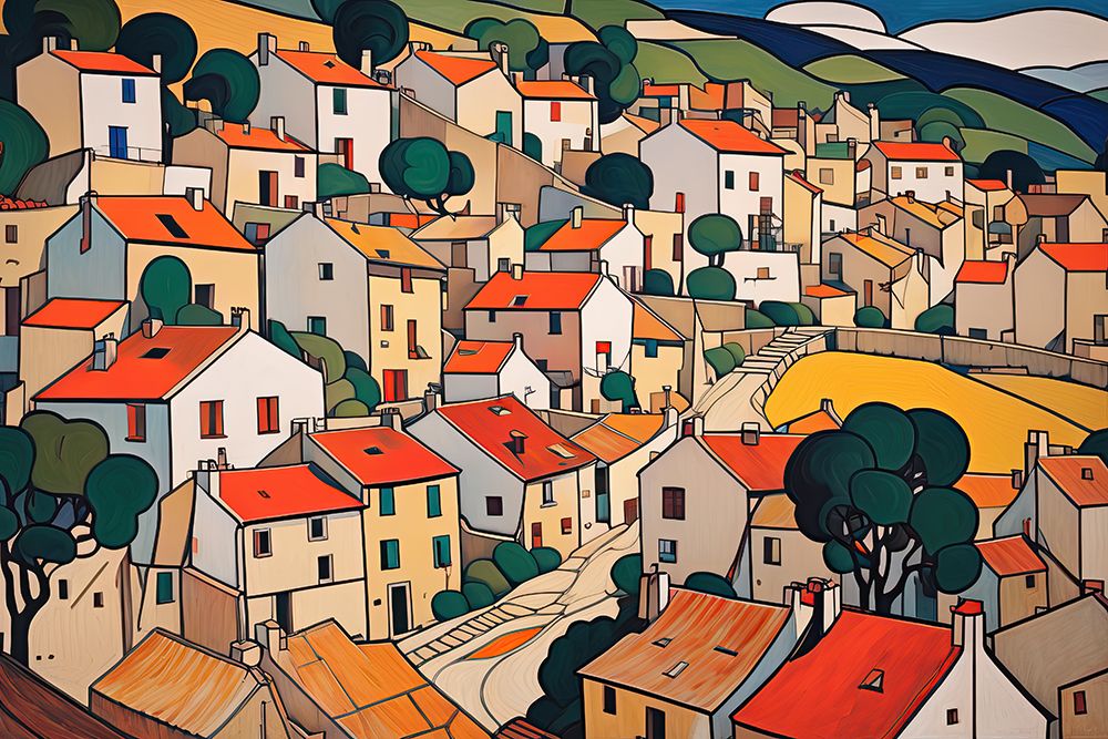 Village By The Hills art print by Ronald Bolokofsky for $57.95 CAD