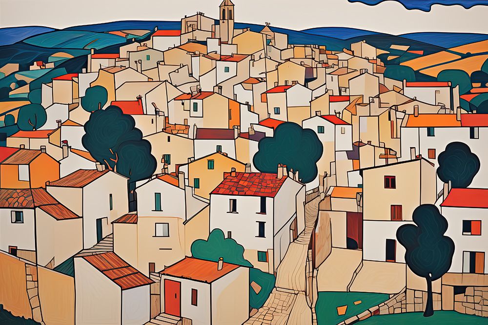 Village In The Hills art print by Ronald Bolokofsky for $57.95 CAD