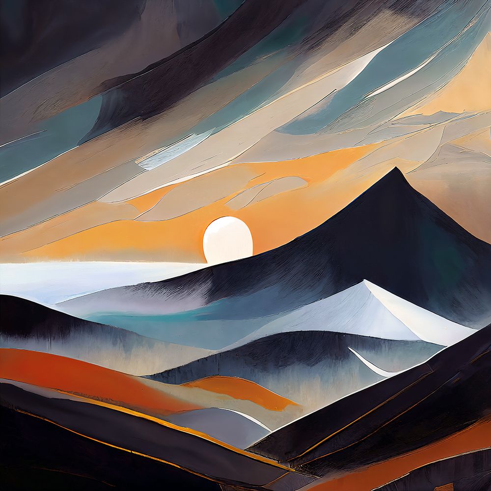 Abstract Mountain Sunset art print by Ronald Bolokofsky for $57.95 CAD