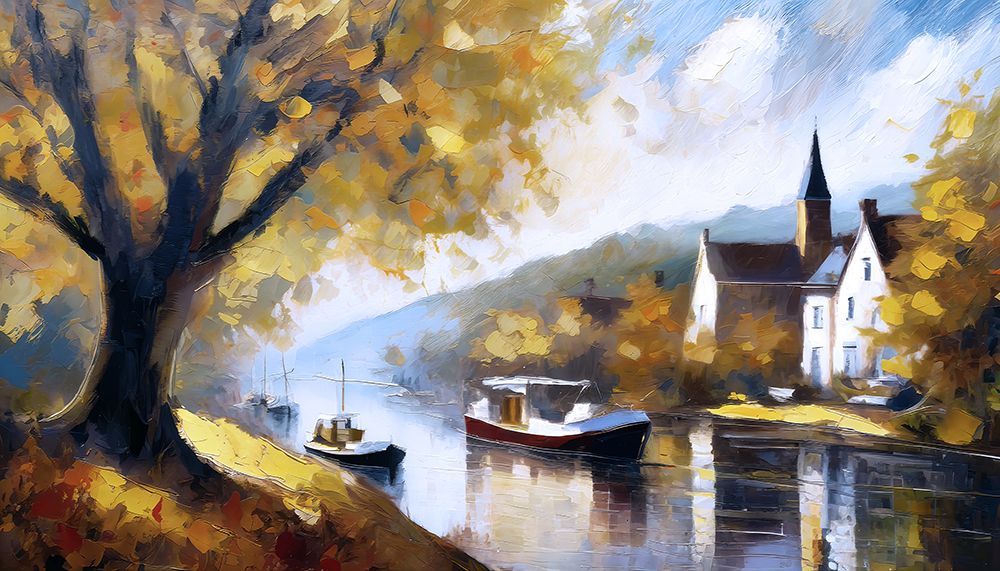 Autumn Harbor art print by Ronald Bolokofsky for $57.95 CAD