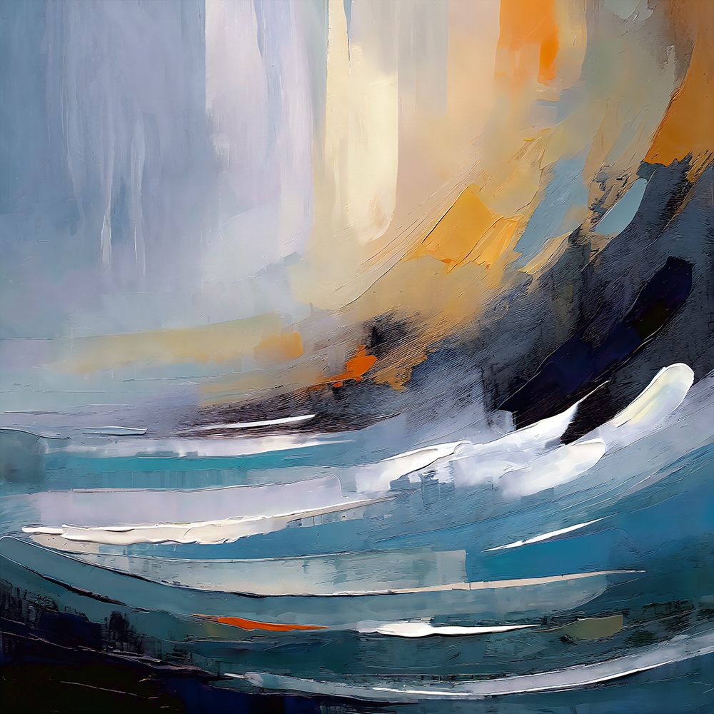 Blue Crashing Waves art print by Ronald Bolokofsky for $57.95 CAD