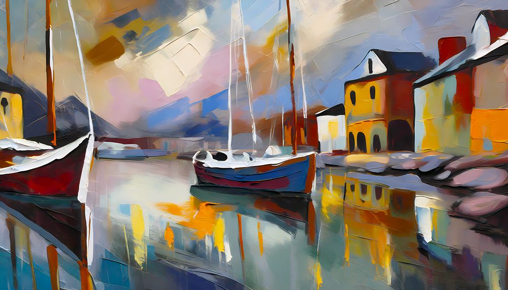 Boat In Harbor art print by Ronald Bolokofsky for $57.95 CAD