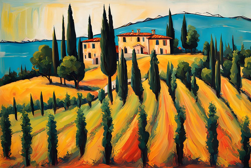 Hilltop Tuscan Villa art print by Ronald Bolokofsky for $57.95 CAD
