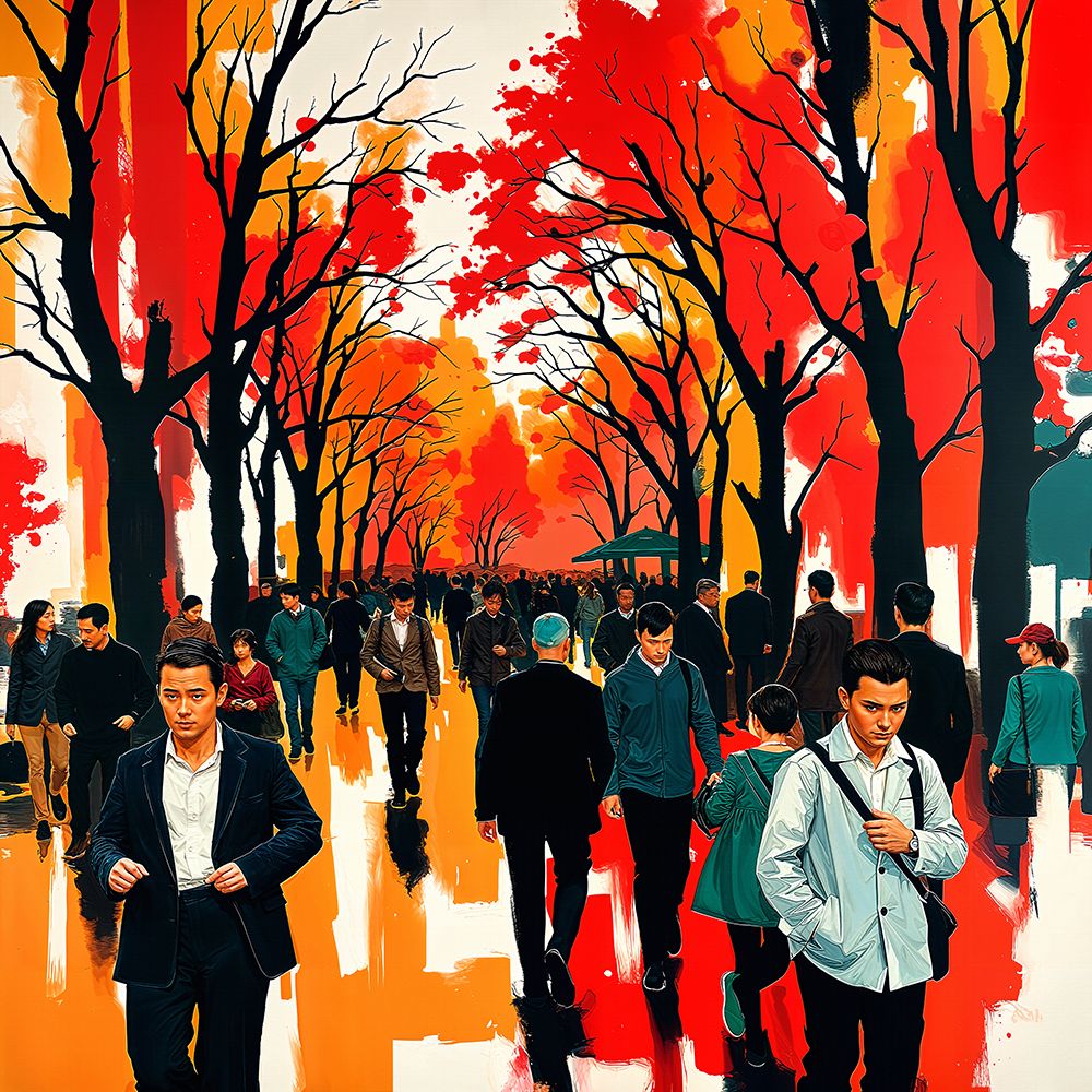 Autumn Promenade art print by Ronald Bolokofsky for $57.95 CAD