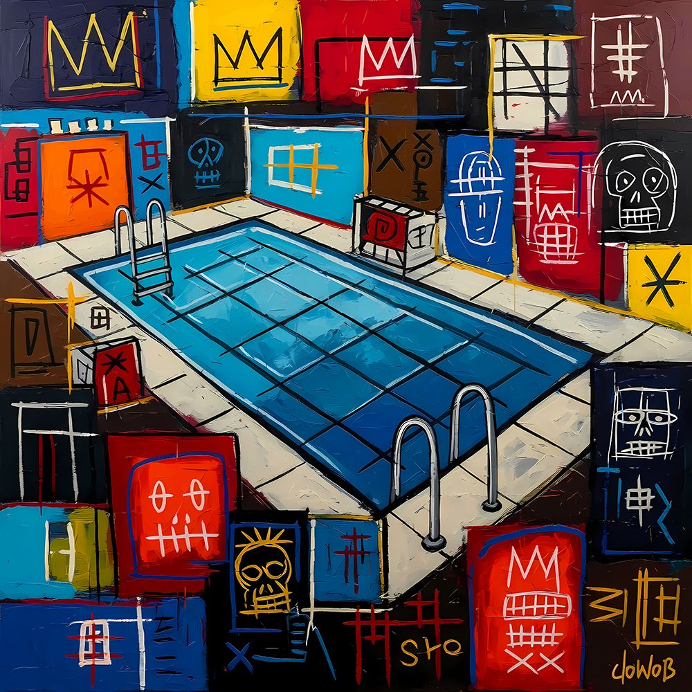 Basquiats Pool Party art print by Ronald Bolokofsky for $57.95 CAD
