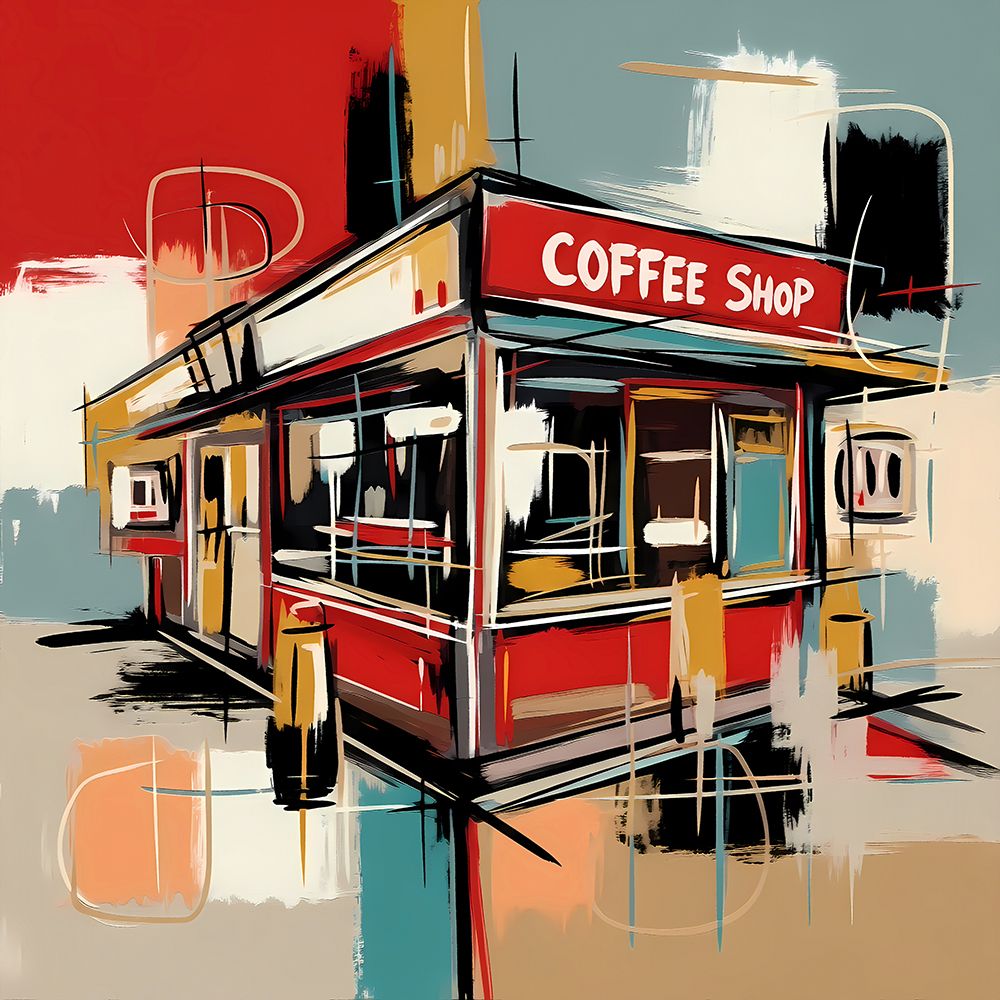 Corner Coffee Shop art print by Ronald Bolokofsky for $57.95 CAD