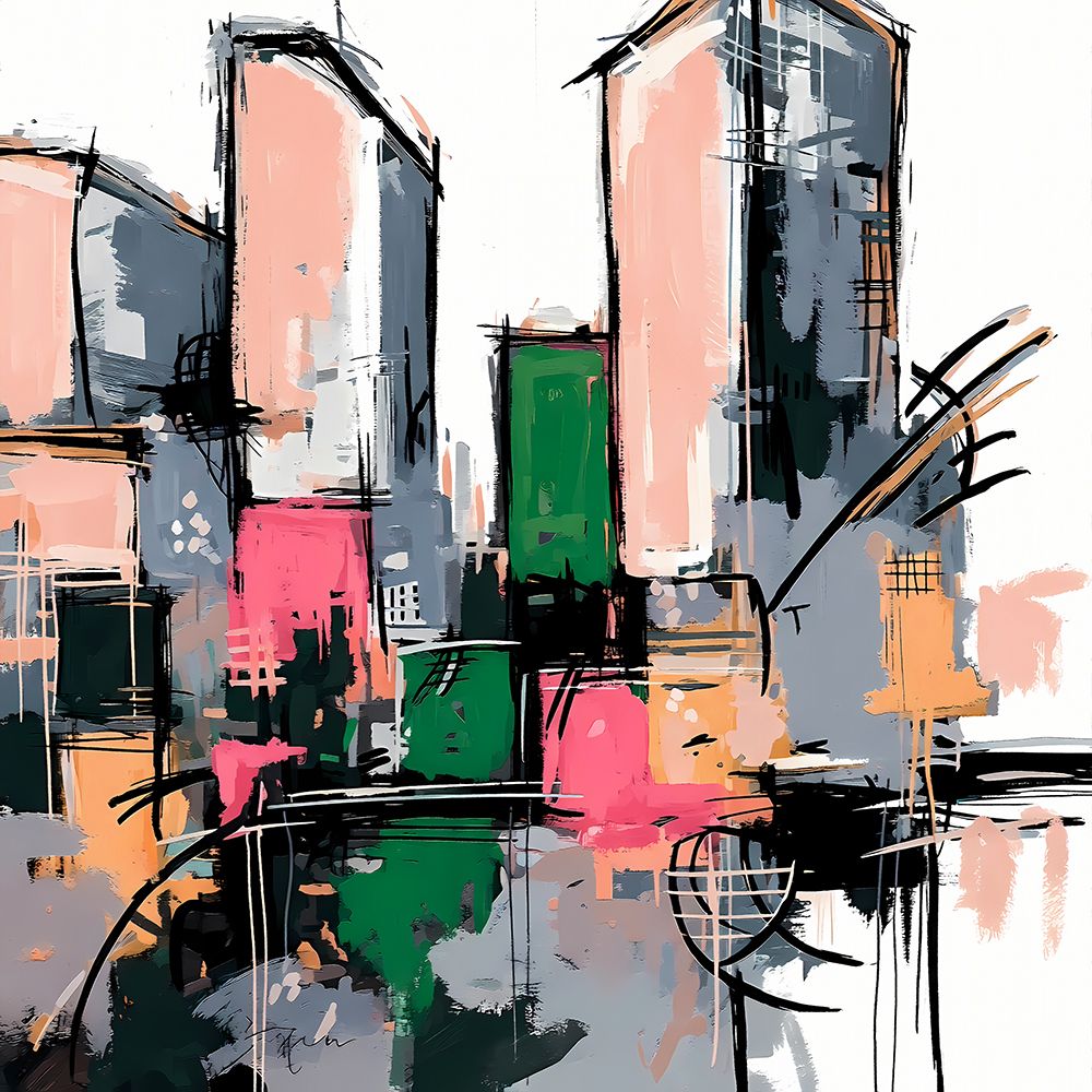 Neon Streetscape II art print by Ronald Bolokofsky for $57.95 CAD