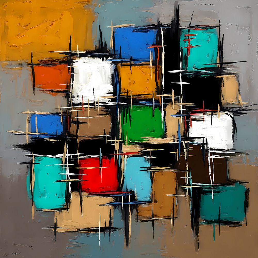 Patchwork Color Blocks II art print by Ronald Bolokofsky for $57.95 CAD