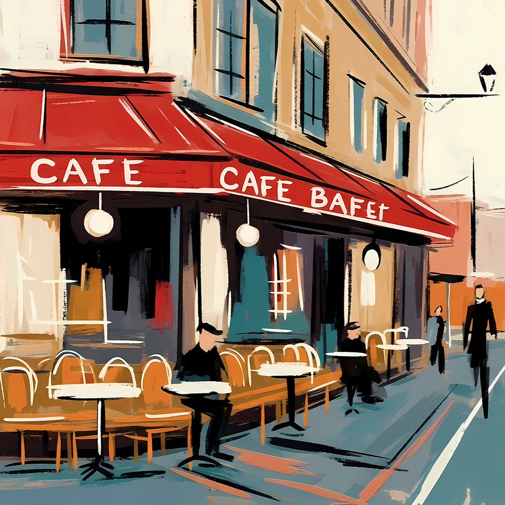 Sidewalk Cafe art print by Ronald Bolokofsky for $57.95 CAD