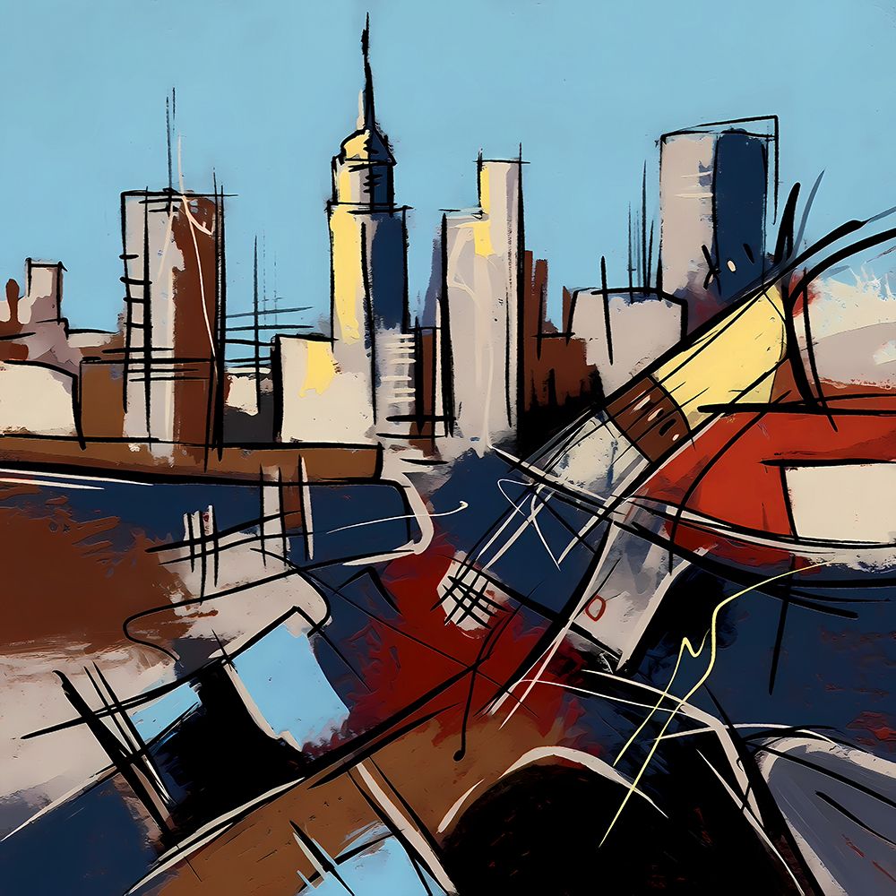 Waterfront Cityscape I art print by Ronald Bolokofsky for $57.95 CAD