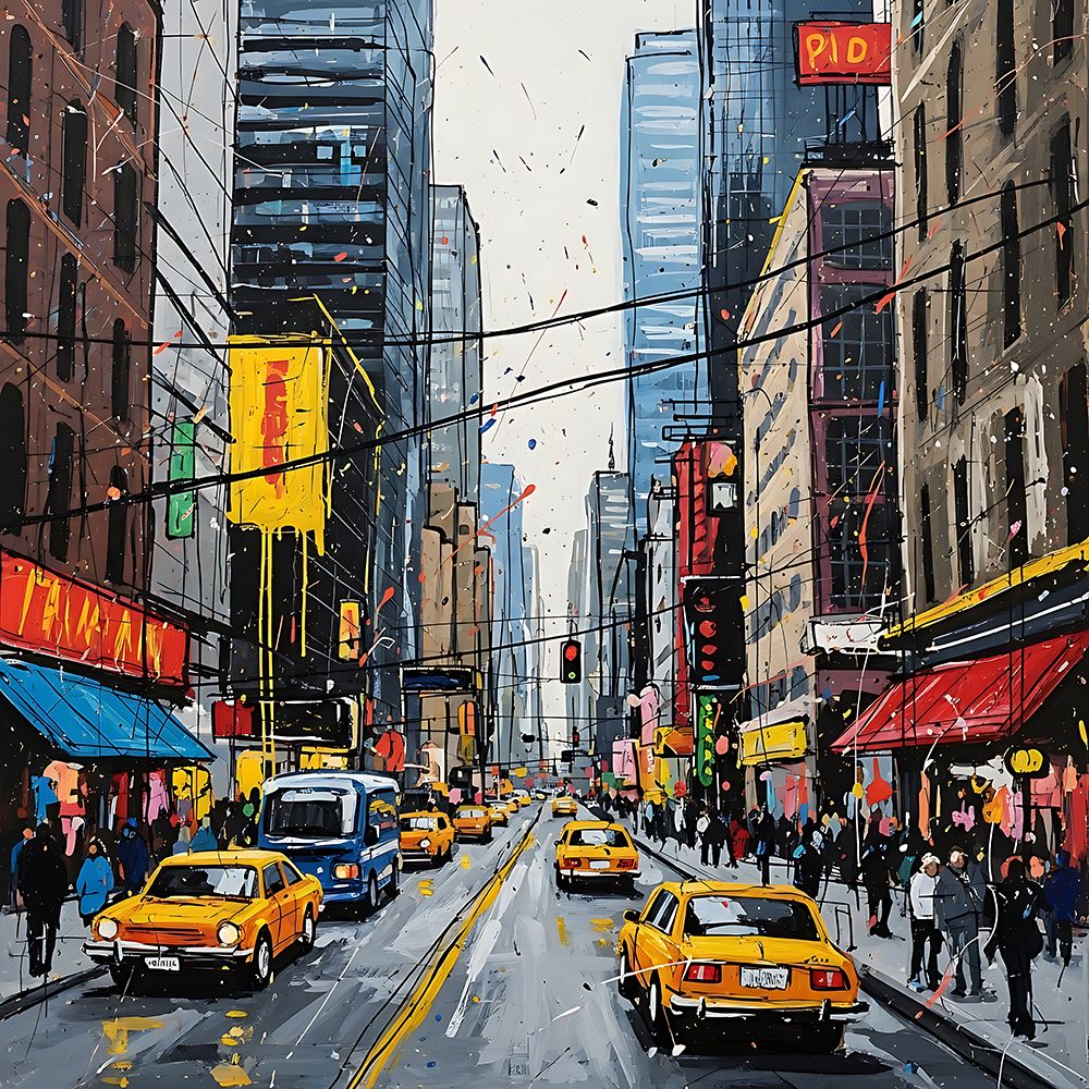 Downtown Frenzy art print by Ronald Bolokofsky for $57.95 CAD