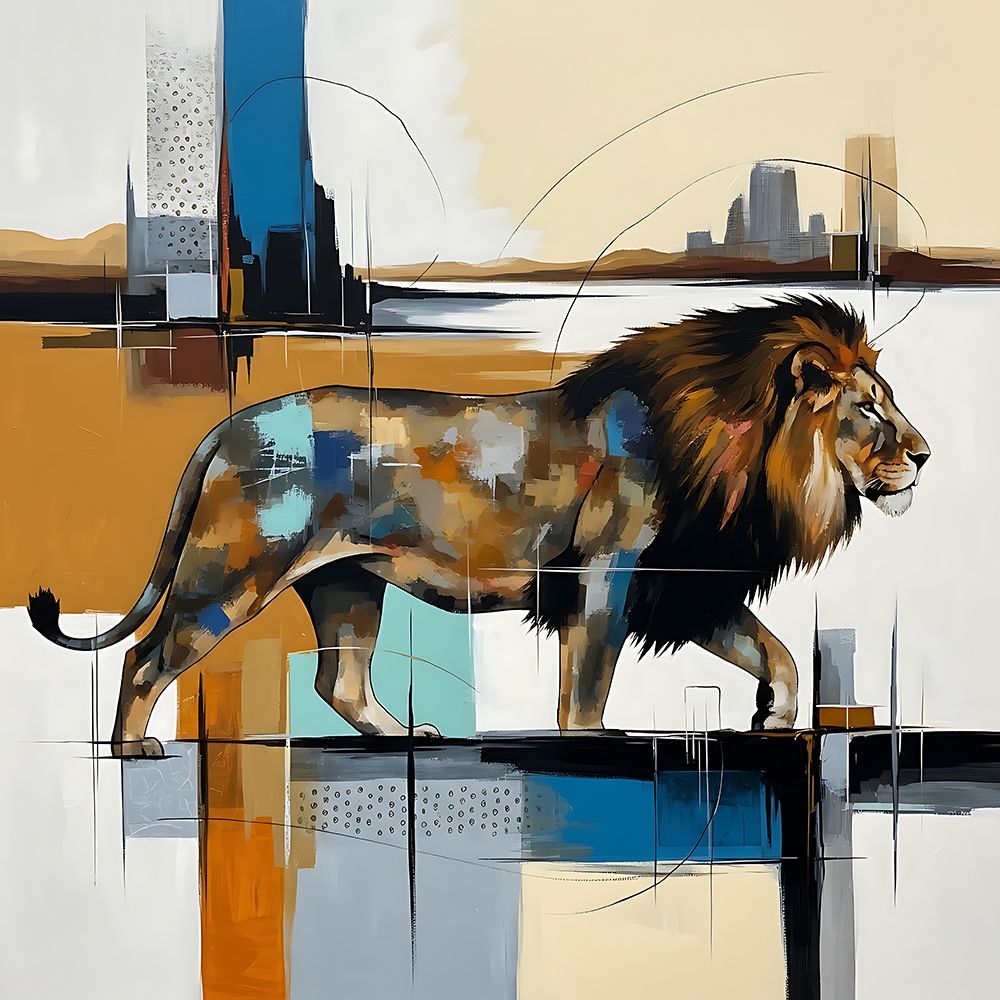Linear Lion art print by Ronald Bolokofsky for $57.95 CAD