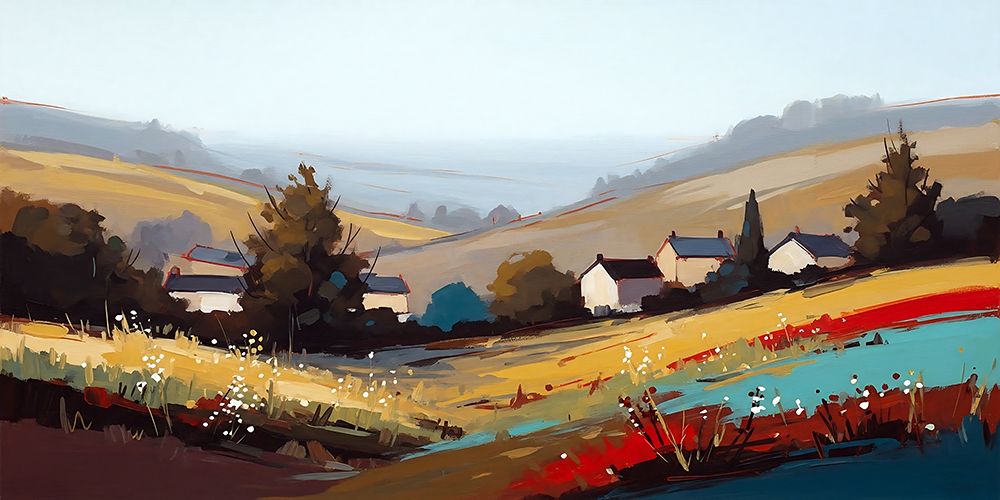 Hillside Hamlet art print by Ronald Bolokofsky for $57.95 CAD