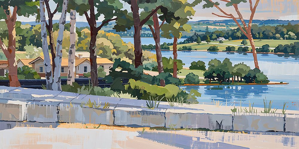 Stone Wall Shoreline art print by Ronald Bolokofsky for $57.95 CAD