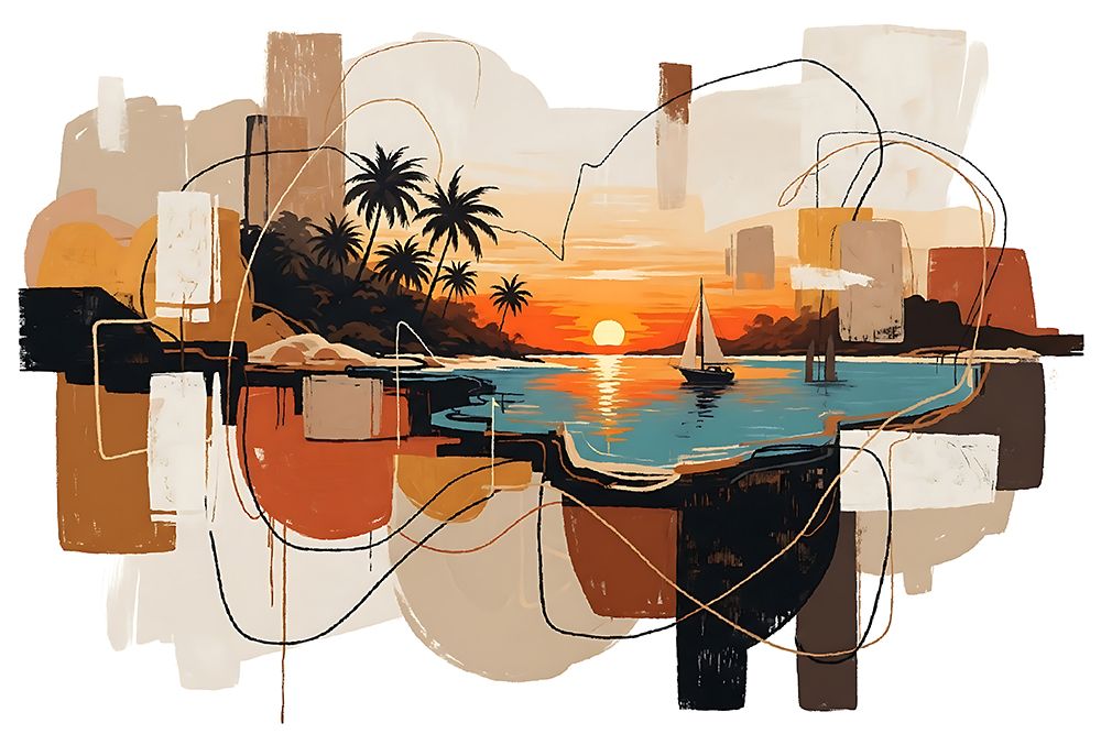 Geometric Sunset art print by Ronald Bolokofsky for $57.95 CAD