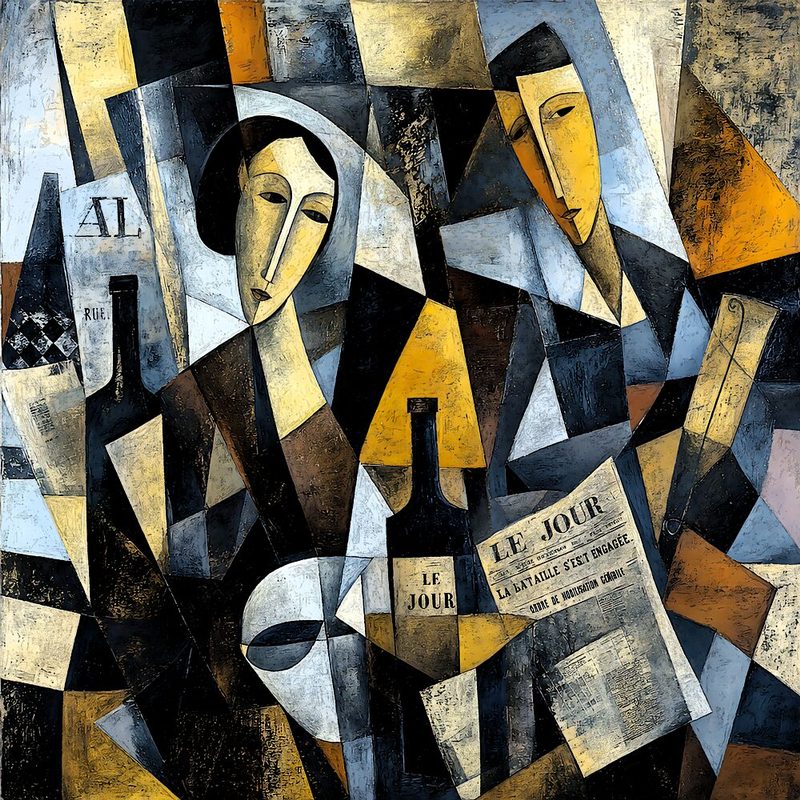 Cubist Rendezvous art print by Ronald Bolokofsky for $57.95 CAD