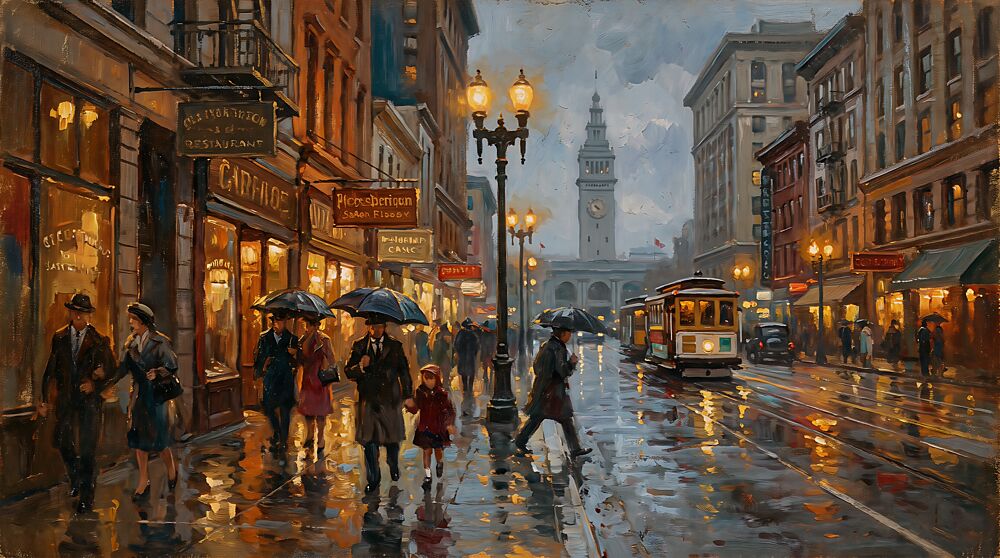 Rainy Street of San Francisco art print by Ronald Bolokofsky for $57.95 CAD