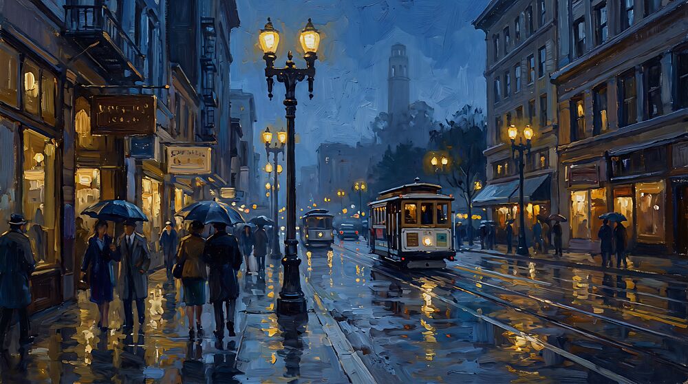 San Francisco Night art print by Ronald Bolokofsky for $57.95 CAD