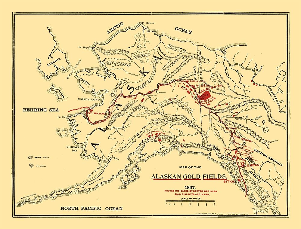 Alaska Gold Fields - Lee 1897 art print by Lee for $57.95 CAD