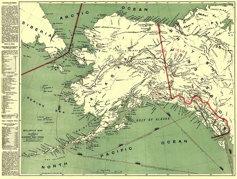 Klondyke Gold Fields Transportation Alaska art print by Millroy for $57.95 CAD