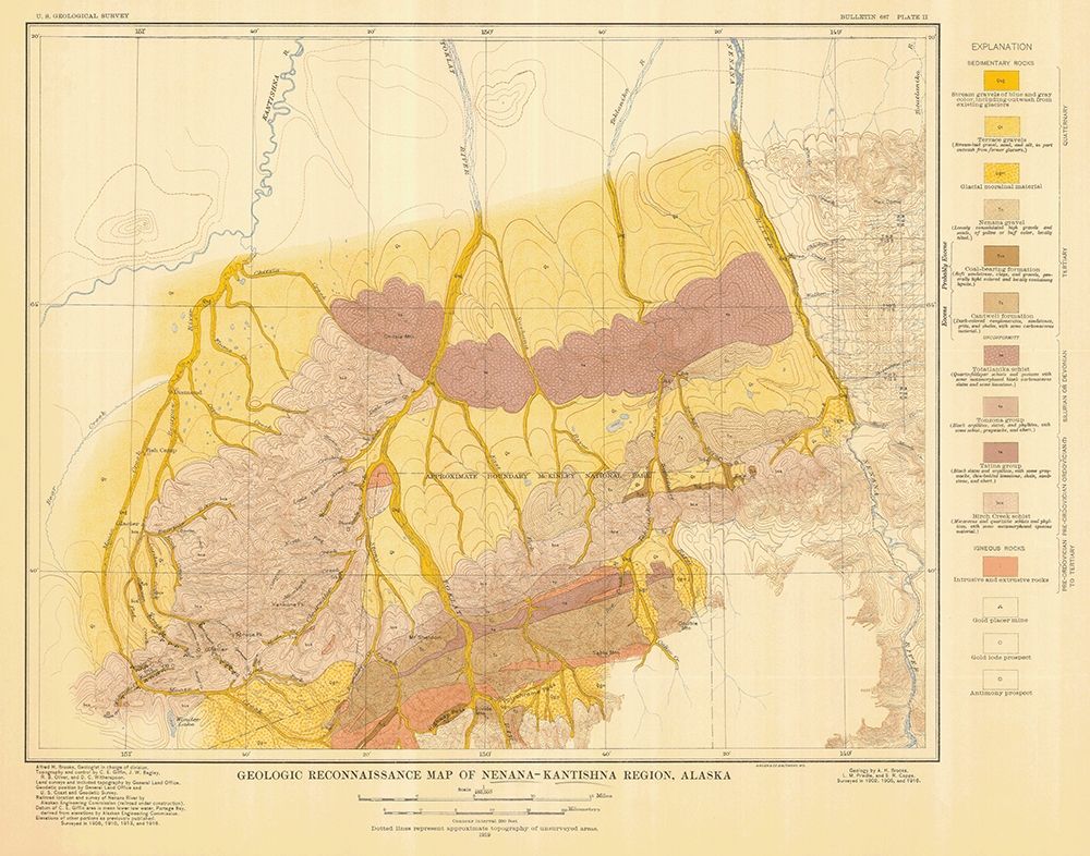 Nenana-Kantishna Region Alaska - USGS 1919 art print by USGS for $57.95 CAD