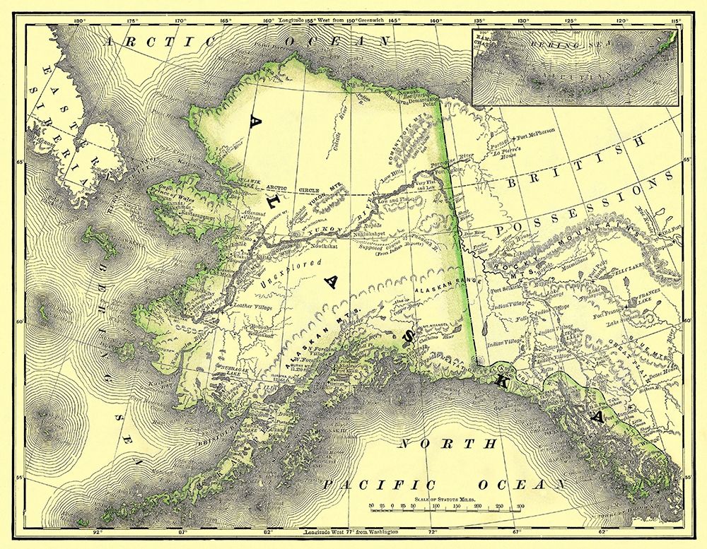 Alaska - Dept of Interior 1879 art print by DOI for $57.95 CAD