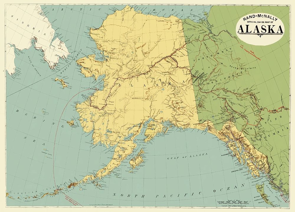 Alaska - Rand McNally 1897 art print by Rand McNally for $57.95 CAD