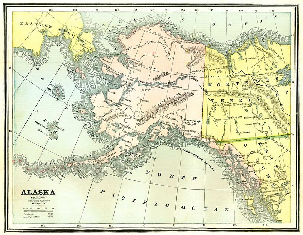 Alaska - Cram 1886 art print by Cram for $57.95 CAD