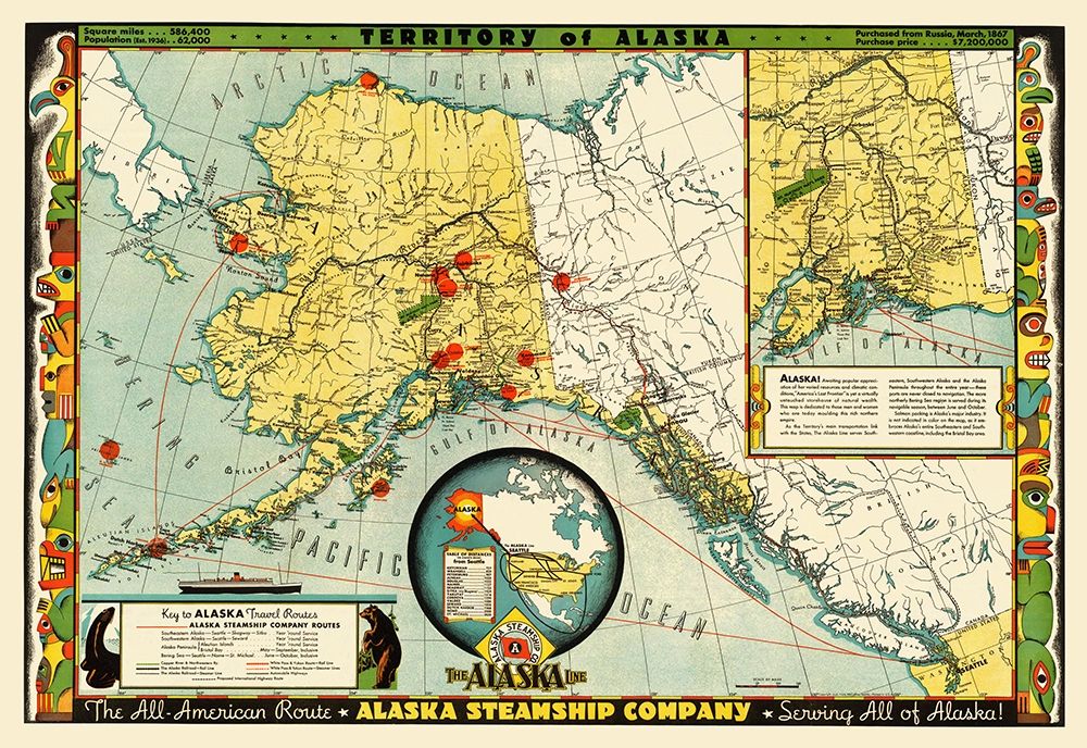 Alaska Steamship Co - McCaffrey 1936 art print by McCaffrey for $57.95 CAD