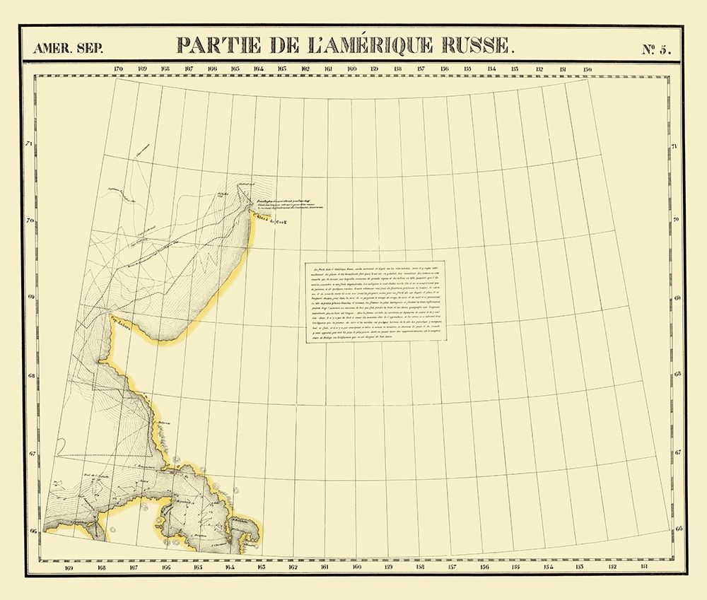 Alaska Northeastern Part No 5 - Vandermaelen 1827 art print by Vandermaelen for $57.95 CAD