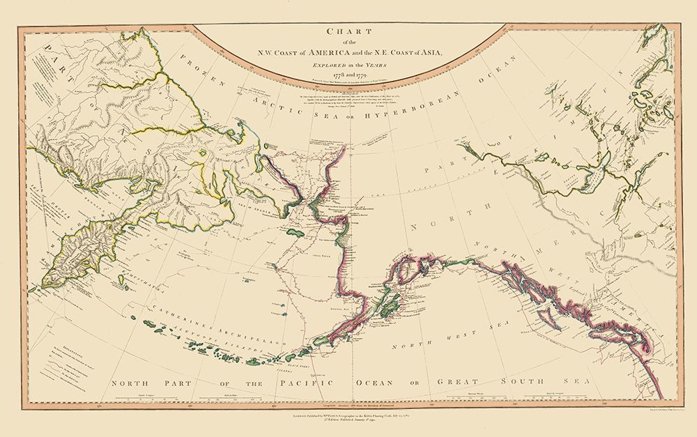 Alaska, Russia - Faden 1794 art print by Faden for $57.95 CAD